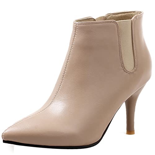 Lroey Reoly Stöckelschuhe Für Damen, Chelsea Stiefel Höhe Ferse Pointed Toe Kleid Stiefeletten Ohne Verschluss 056 Beige Gr 33 EU Lroey Reoly Stöckelschuhe Für Damen, Chelsea Stiefel Höhe Ferse Pointed Toe Kleid Stiefeletten Ohne Verschluss 056 Beige Gr 33 EU von Lroey Reoly