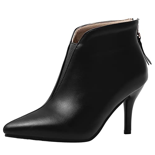 Lroey Reoly Stöckelschuhe Für Damen, Kleid Stiefeletten Höhe Ferse Pointed Toe Mode Stiefeletten Zip 050 Schwarz Gr 45 EU Lroey Reoly Stöckelschuhe Für Damen, Kleid Stiefeletten Höhe Ferse Pointed Toe Mode Stiefeletten Zip 050 Schwarz Gr 45 EU von Lroey Reoly