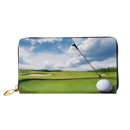 Lrtyuasq Hawaii Hibiskus Blume gedruckt Leder Geldbörse mit 12 Kreditkartenfächern und 3 Geldklammer - Lange Clutch Handtasche für Scheckbuch Kreditkarten, Golfplatz, 4.13"(L) x 7.48"(W), Modern von Lrtyuasq