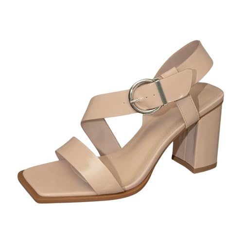 Lryweisy Damen Chunky High Heels 7,9 cm quadratische Zehenpartie Block-Knöchelriemen Kleid Komfort Sandalen, Aprikose 05, 40 EU Lryweisy Damen Chunky High Heels 7,9 cm quadratische Zehenpartie Block-Knöchelriemen Kleid Komfort Sandalen, Aprikose 05, 40 EU von Lryweisy