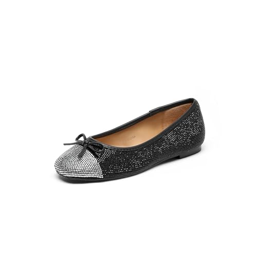 Lryweisy Damen Flats Mesh Mary Jane Strass Bequeme Slip-On Kleid Schuhe mit verstellbarem Riemen, Schwarz 11, 41 EU Lryweisy Damen Flats Mesh Mary Jane Strass Bequeme Slip-On Kleid Schuhe mit verstellbarem Riemen, Schwarz 11, 41 EU von Lryweisy