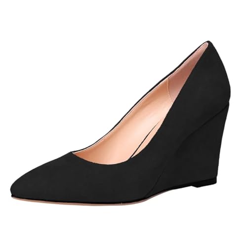 Lryweisy Damen Keilpumps Niedriger Absatz Geschlossene Zehen Kleid Schuhe, Schwarz 001, 37.5 EU Lryweisy Damen Keilpumps Niedriger Absatz Geschlossene Zehen Kleid Schuhe, Schwarz 001, 37.5 EU von Lryweisy