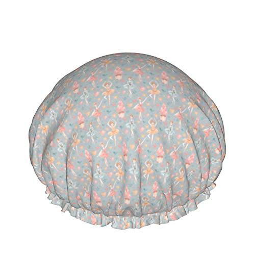 Aquarell Weihnachten wiederverwendbare elastische Bad wasserdichte Duschhaube für Damen, Kappen für Mädchen Spa Heimgebrauch, Hotel und Friseursalon von Lsjuee