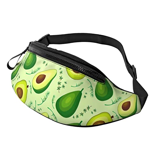 Avocado Lässige Fanny-Hüfttasche für Männer und Frauen, Verstellbarer Gürtel, für Reisen, Wandern, Radfahren, Laufen, Festival, Rave von Lsjuee