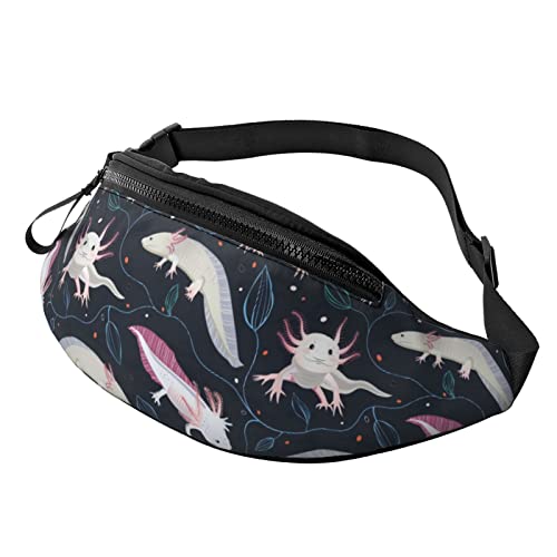 Axolotls Lässige Gürteltasche für Männer und Frauen, Verstellbarer Gürtel, für Reisen, Wandern, Radfahren, Laufen, Festival, Rave von Lsjuee