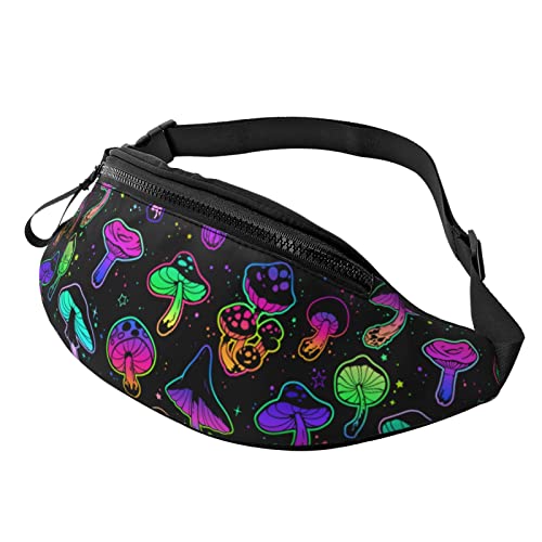 Bauchtasche mit leuchtenden psychedelischen Pilzen für Männer und Frauen, verstellbare Gürteltasche, lässige Hüfttasche für Reisen, Partys, Festivals, Wandern, Laufen, Radfahren von Lsjuee