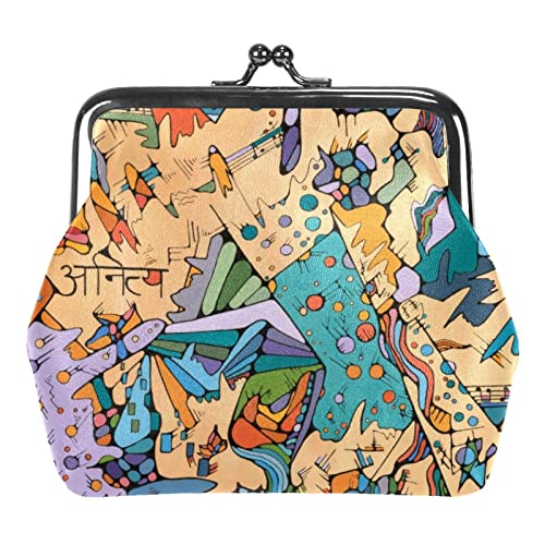 Buntes Gemälde (2) Münzgeldbörse Vintage-Beutel mit Schnallen-Clutch-Tasche Kiss-Lock-Wechselgeldbörse Verschluss-Geldbörsen für Frauen und Mädchen von Lsjuee