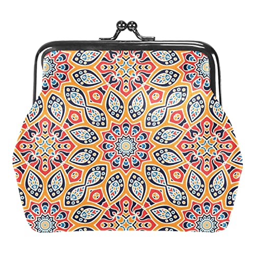 Buntes Mandala-nahtloses Münzgeldbörsen-Geldbörsen-Beutel-Wechselgeldbeutel-Geschenke für Frauen-Kind-Mädchen-Schlüsselhalter von Lsjuee