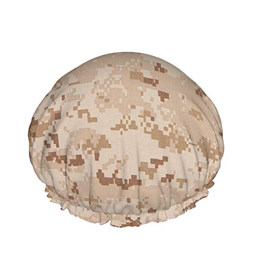 Camouflage Duschhaube Wasserabweisender Badehut Wiederverwendbares strapazierfähiges elastisches Polyester für Männer Frauen 4,3 x 10,6 Zoll von Lsjuee