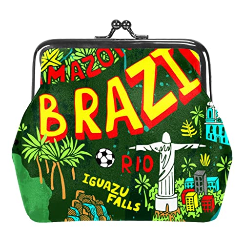 Cartoon-Brasilien-Karte, Geldbörsen, Geldbörsen, Vintage-Beutel als Geschenk von Lsjuee