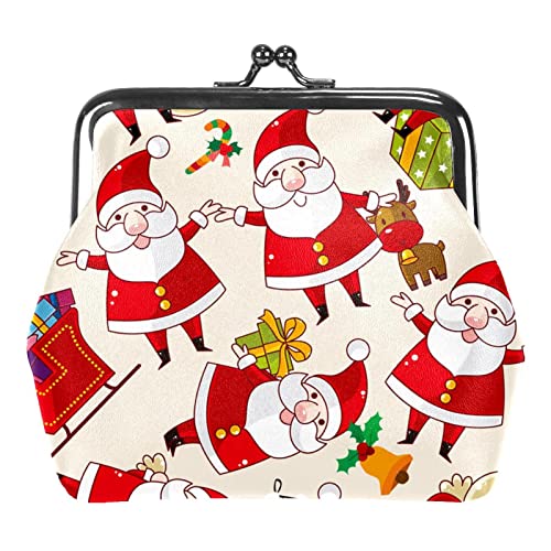 Cartoon Weihnachten Weihnachtsmann Geschenk Rentier Rot Geldbörse Portemonnaie Tasche Kleingeldbeutel Geschenke für Frauen Kinder Mädchen Schlüsselhalter von Lsjuee