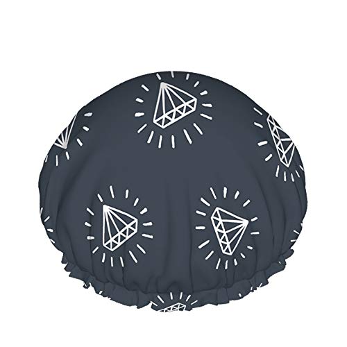 Diamond Duschhaube Wasserabweisender Badehut Wiederverwendbares strapazierfähiges elastisches Polyester für Männer Frauen 4,3 x 10,6 Zoll Diamond Duschhaube Wasserabweisender Badehut Wiederverwendbares strapazierfähiges elastisches Polyester für Männer Frauen 4,3 x 10,6 Zoll von Lsjuee