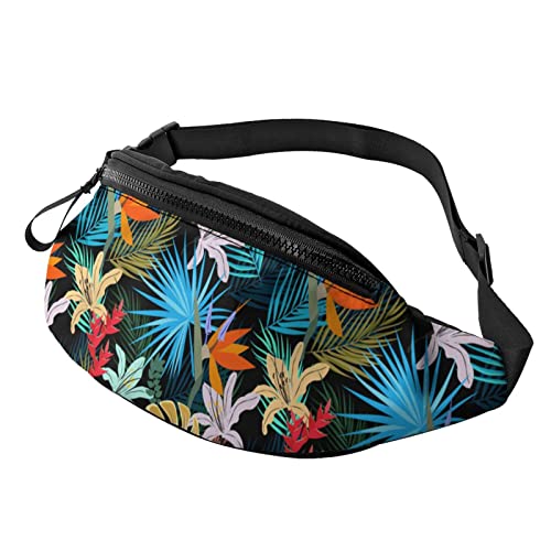 Fanny-Packs mit tropischen Blumenblättern für Damen und Herren, leichte, lässige Sport-Hüfttasche für Outdoor-Workout, Reisen, Laufen, Radfahren von Lsjuee