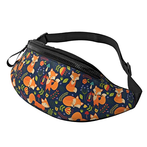 Fox Flower Gürteltasche zum Wandern, Hüfttasche für Damen und Herren, Verstellbarer Gürtel, modische Hüfttasche für Reisen, Freizeit, Laufen, Radfahren von Lsjuee