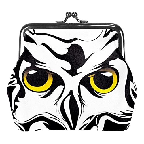 Geldbörse mit Eulenzeichnung in Schwarz und Weiß mit Schnalle von Lsjuee