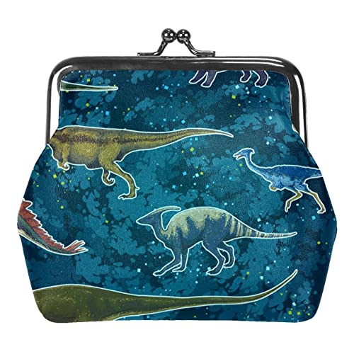 Geldbörse mit Kleiner Schnalle, Galaxie-Dinosaurier-Tier-Beutel, Münzgeldbörse mit Kussverschluss-Verschluss von Lsjuee