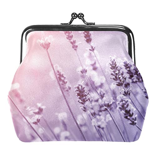 Geldbörse mit Kleiner Schnalle, Lavendelblüten-Beutel, Kleingeldbörse mit Kiss-Lock-Verschluss von Lsjuee