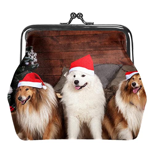 Geldbörse mit Kleiner Schnalle, Weihnachts-Hundetier-Beutel, Münzgeldbörse mit Kussverschluss von Lsjuee