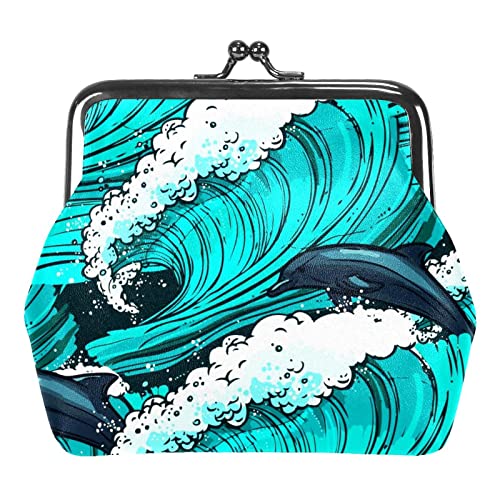 Geldbörse mit Meerestürkis-Delphin-Schnalle von Lsjuee