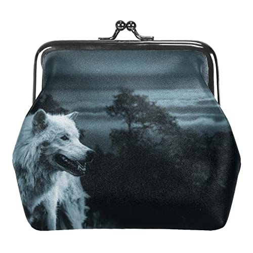 Geldbörse mit Tier-Wolf-Motiv, Geldbörse, Tasche, Kleingeldbeutel, Geschenke für Damen, Kinder, Mädchen, Schlüsselhalter von Lsjuee