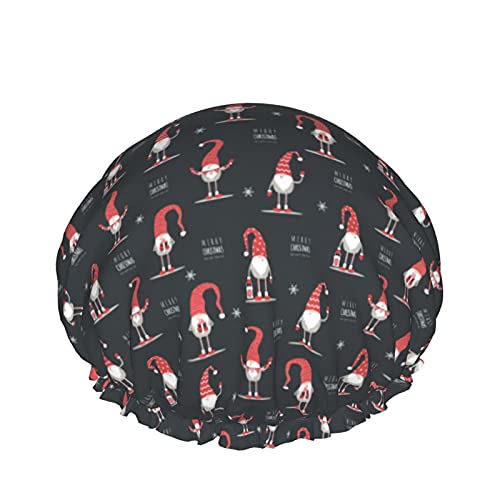 Gnomes In Red Hats Wiederverwendbare, elastische, wasserdichte Duschhaube für Damen, Mützen für Mädchen, Spa, Heimgebrauch, Hotel und Friseursalon von Lsjuee