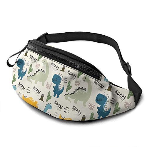 Gürteltasche für Männer und Frauen, Cartoon-Dinosaurier-Hüfttasche mit Gürtel, verstellbare Schultertasche, Umhängetasche, Brusttasche für Reisen, Wandern, Radfahren, Laufen von Lsjuee