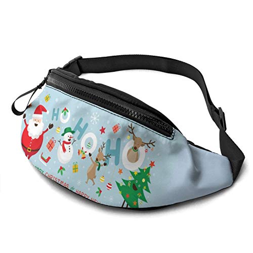 Gürteltasche für Männer und Frauen, Frohe Weihnachten, Weihnachtsmann, Hüfttasche mit Gürtel, verstellbare Schultertasche, Umhängetasche, Brusttasche für Reisen, Wandern, Radfahren, Laufen von Lsjuee