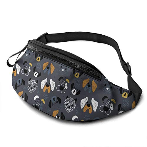 Gürteltasche für Männer und Frauen, Hundegesichter, Hüfttasche mit Gürtel, verstellbare Schultertasche, Umhängetasche, Brusttasche für Reisen, Wandern, Radfahren, Laufen von Lsjuee