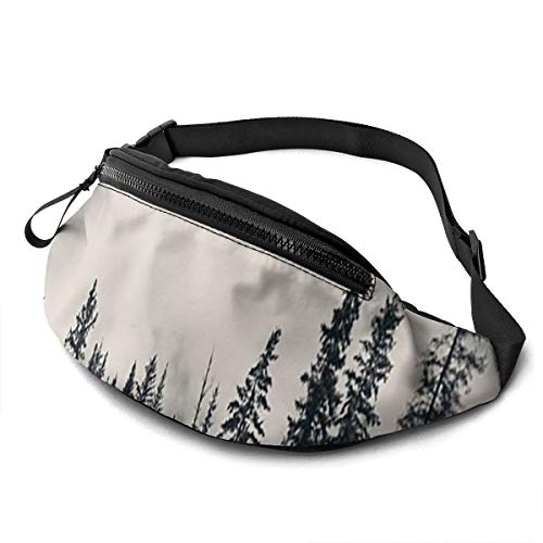 Gürteltasche für Männer und Frauen, Nebelige Berge und Wald, Hüfttasche mit Gürtel, verstellbare Schultertasche, Umhängetasche, Brusttasche für Reisen, Wandern, Radfahren, Laufen von Lsjuee