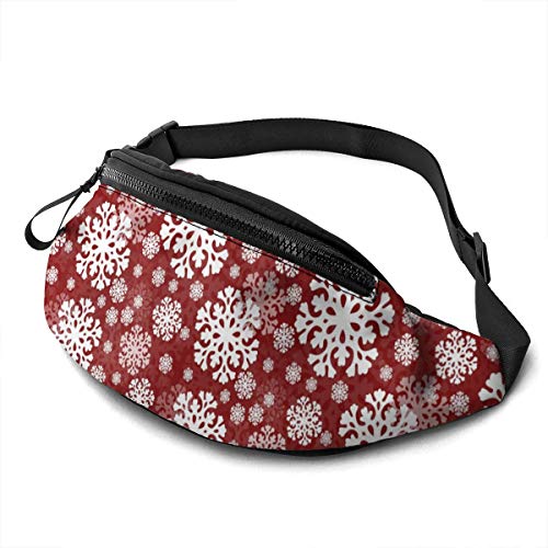 Gürteltasche für Männer und Frauen, Weihnachts-Vintage-Schneeflocken-Winter-Hüfttasche mit Gürtel, verstellbare Schultertasche, Umhängetasche, Brusttasche für Reisen, Wandern, Radfahren, Laufen von Lsjuee