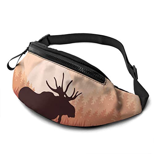 Gürteltasche für Männer und Frauen, Wild Moose Nature Landscape, Hüfttasche mit Gürtel, verstellbare Schultertasche, Umhängetasche, Brusttasche für Reisen, Wandern, Radfahren, Laufen von Lsjuee