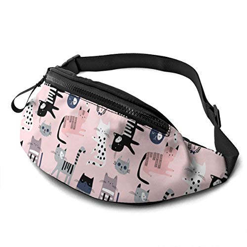 Gürteltasche für Männer und Frauen, niedliche Bunte Kätzchen, Hüfttasche mit Gürtel, verstellbare Schultertasche, Umhängetasche, Brusttasche für Reisen, Wandern, Radfahren, Laufen von Lsjuee