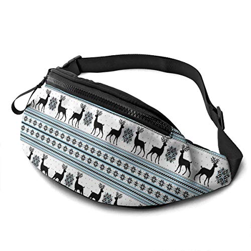 Gürteltasche für Männer und Frauen, norwegische Rentier-Schnee-Hüfttasche mit Gürtel, verstellbare Schultertasche, Umhängetasche, Brusttasche für Reisen, Wandern, Radfahren, Laufen von Lsjuee