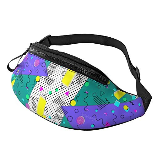 Gürteltasche im Retro-Design der 80er- und 90er-Jahre für Männer und Frauen, verstellbare, lässige Hüfttasche für Reisen, Wandern, Radfahren, Laufen im Freien, Festival, Rave, Hüfttasche von Lsjuee
