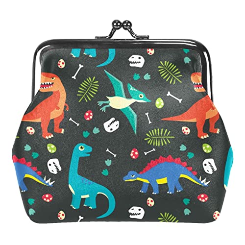 Kleine Geldbörse mit Schnalle, Dinosaurier-Tier-Beutel, Kussverschluss-Verschluss, Geldbörse von Lsjuee