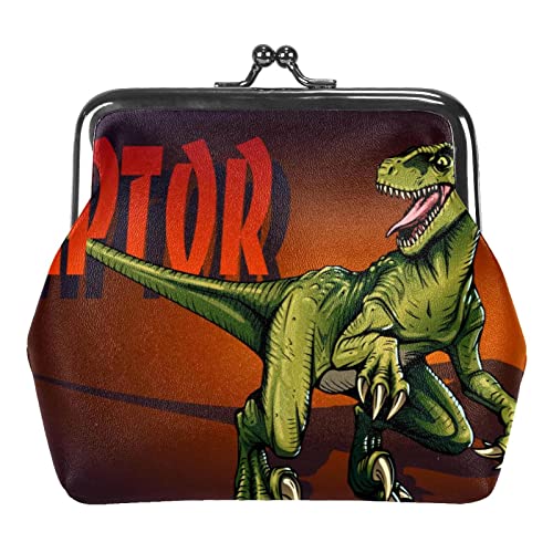 Kleine Geldbörse mit Schnalle, Dinosaurier-Tier-Beutel, Kussverschluss-Verschluss, Geldbörse von Lsjuee