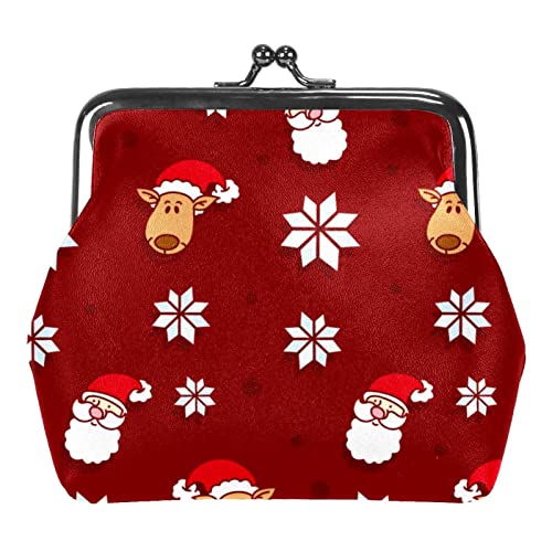 Kleine Geldbörse mit Schnalle, Motiv: Weihnachten, Nahtloser Hintergrund, Geldbörse mit Kussverschluss-Verschluss von Lsjuee