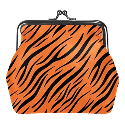 Kleine Geldbörse mit Schnalle, Tiger-Tier-Streifen-Muster, Geldbörse mit Kiss-Lock-Verschluss von Lsjuee