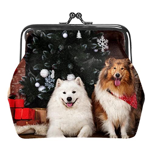 Kleine Geldbörse mit Schnalle, Weihnachten, niedlicher Hund, Welpe, Haustier-Beutel, Kussverschluss-Verschluss, Geldbörse von Lsjuee