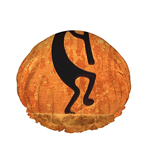 Kokopelli Duschhaube Wasserabweisender Badehut Wiederverwendbares strapazierfähiges elastisches Polyester für Männer Frauen 4,3 x 10,6 Zoll von Lsjuee