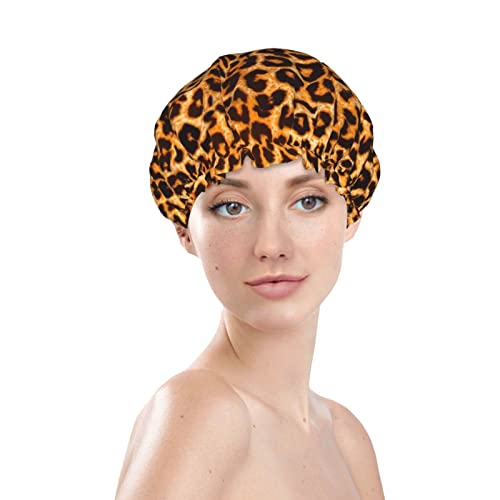 Leopard Duschhaube Wasserdichte Badekappe für Männer und Frauen Wiederverwendbare Haarkappe von Lsjuee