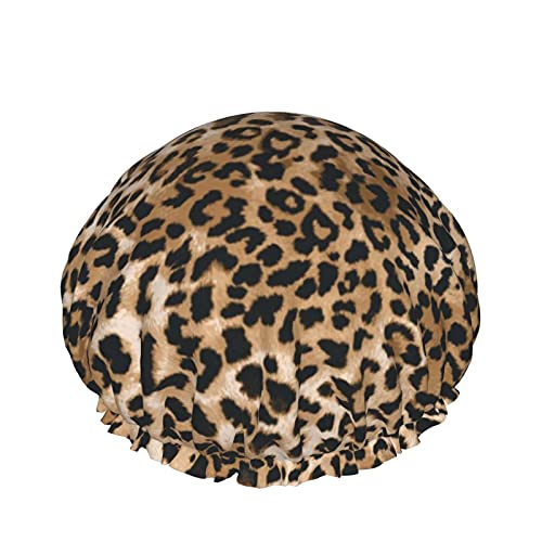 Leopardenmuster Tier wiederverwendbare elastische Bad wasserdichte Duschhaube für Damen, Kappen für Mädchen Spa Heimgebrauch, Hotel und Friseursalon Leopardenmuster Tier wiederverwendbare elastische Bad wasserdichte Duschhaube für Damen, Kappen für Mädchen Spa Heimgebrauch, Hotel und Friseursalon von Lsjuee
