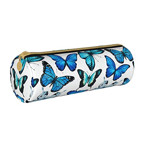 Lsjuee Blue Morpho Butterfly Federmäppchen für Damen, Stifttasche, einfache Tragetasche für Erwachsene, mit glattem Reißverschluss, langlebig, leicht, für Büro, Organizer, Aufbewahrungstasche von Lsjuee