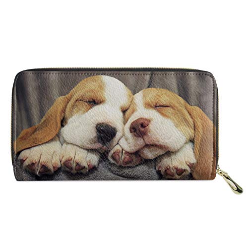 Lsjuee Brieftasche mit 3D-Hundedruck für Kinder und Frauen, Reißverschluss, Schlüsselhalter, Telefonkartentasche, Handtasche, leichte Geldtaschen aus PU-Leder von Lsjuee