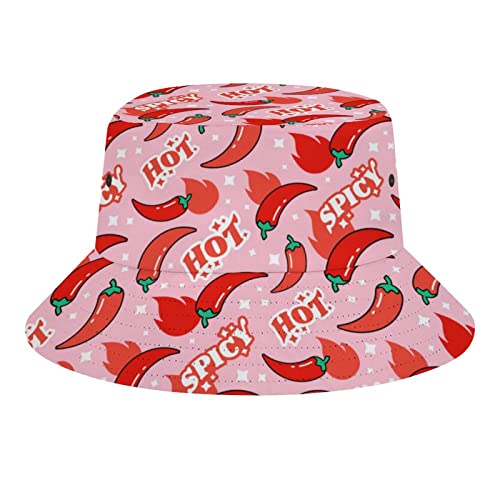 Lsjuee Chilli Peppers Bucket Hats für Herren, Fischerhut für Damen, verstaubare Reise-Strand-Sonnenhüte, Sommer-Outdoor-Kappe von Lsjuee