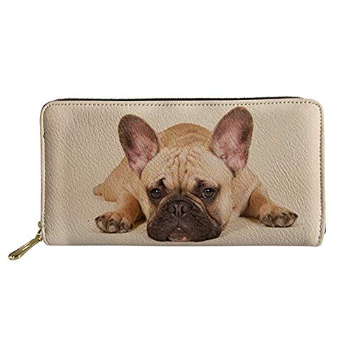 Lsjuee Damen-Reißverschluss-Kupplung, Lange Brieftasche, Multi-Kartenhalter, Organizer, Geldbörse, Handtaschen, Bulldogge 3 von Lsjuee