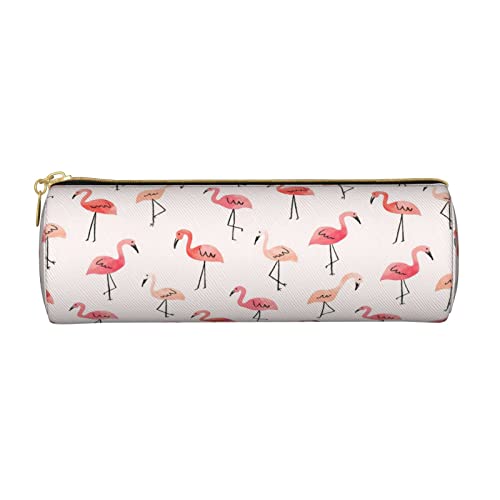 Lsjuee Federmäppchen mit Flamingo-Anime-Motiv, Zylinder, kleine Tragetasche für Erwachsene, mit glattem Reißverschluss, einfach, langlebig, leicht, für Büro, Organizer, Aufbewahrungstasche von Lsjuee