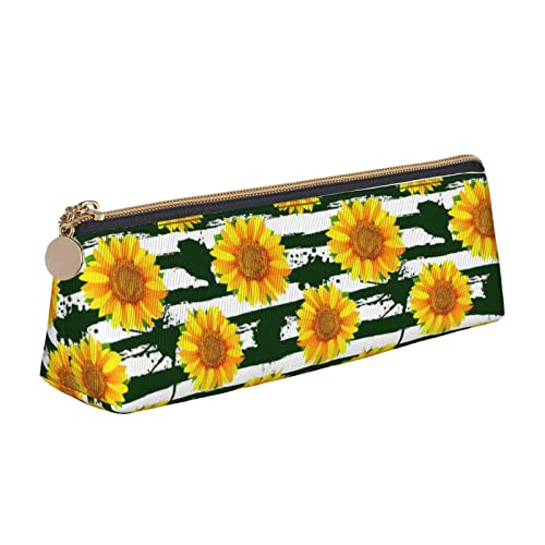 Lsjuee Federmäppchen mit Sonnenblumen-Motiv, für Damen, Stifttasche, einfache Tragetasche für Erwachsene, mit glattem Reißverschluss, langlebig, leicht, für Büro, Organizer, Aufbewahrungstasche von Lsjuee