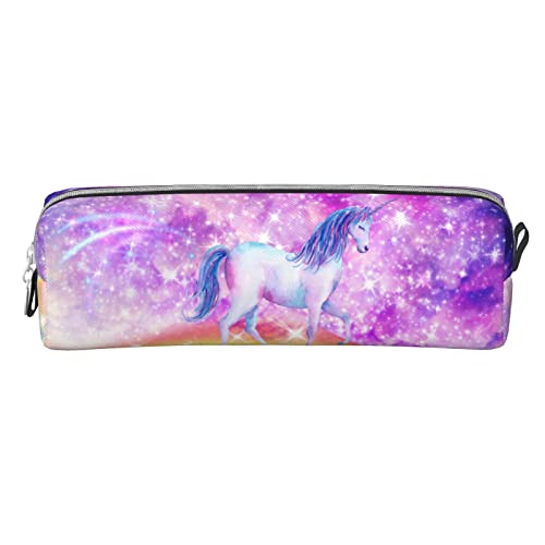 Lsjuee Galaxy Unicorn Kleines Federmäppchen, einfache Stifttasche, Tragetasche für Erwachsene, mit glattem Reißverschluss, langlebig, leicht, für Büro, Organizer, Aufbewahrungstasche von Lsjuee