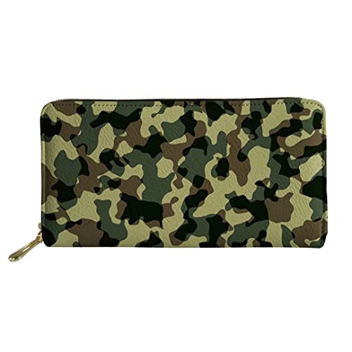 Lsjuee Geldbörse für Männer Frauen Army Green Camouflage Print Reisehandtaschen Tragbare Handytasche von Lsjuee